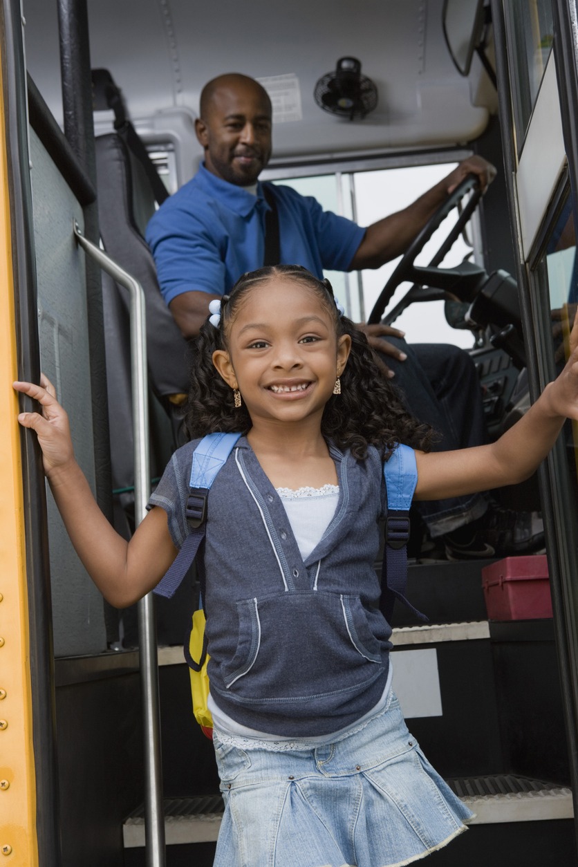 Girl Getting Down From The Bus